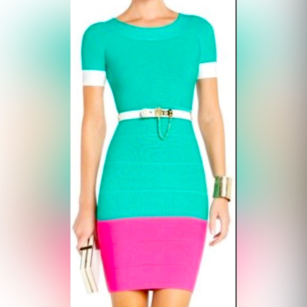 BCBG colorblock bandage dress